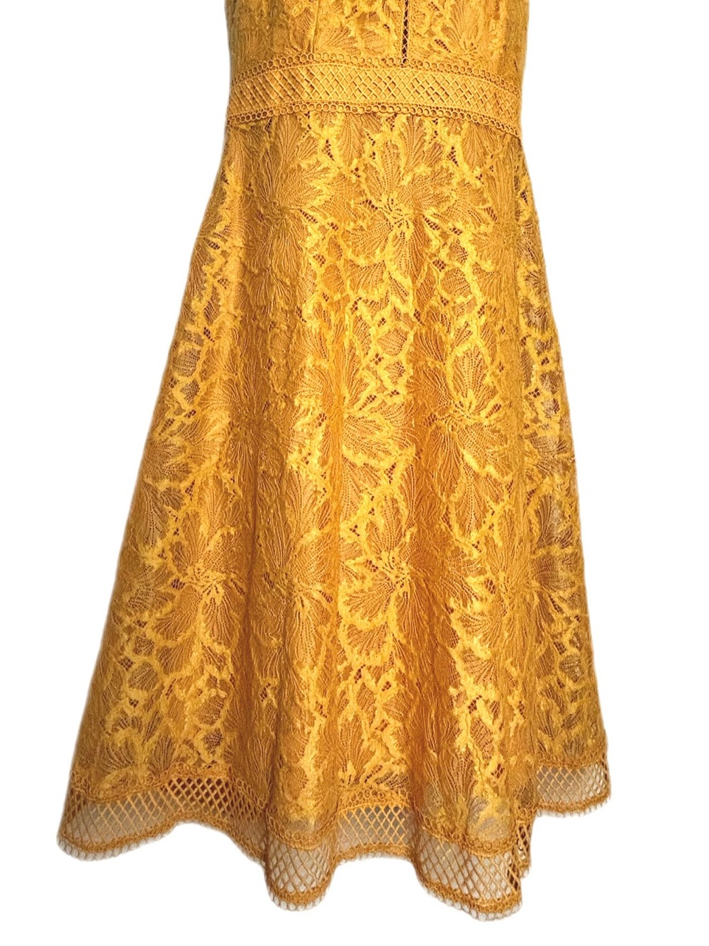 ANTONIO MELANI Yellow Lace Midi Dress *NWOT - Picture 8 of 16